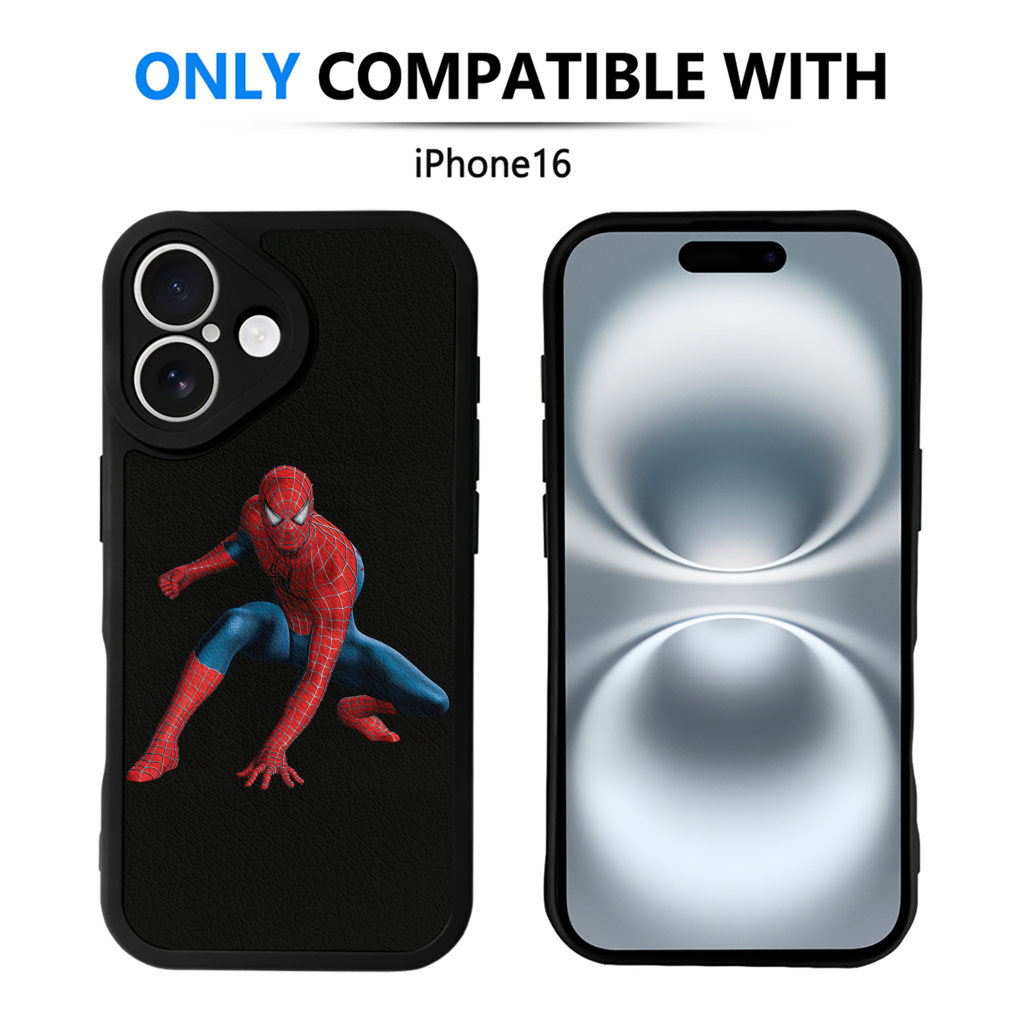 Spider Man スパイダーマン 【iPhone 16シリーズ対応】シリコンスマホケース（レザー調） 材質：シリコン